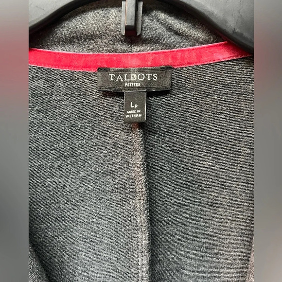 TALBOTS Gray Blazer/Jacket Zip Size L Stretch Cotton Blend - Picture 3 of 5